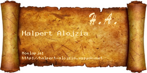 Halpert Alojzia névjegykártya